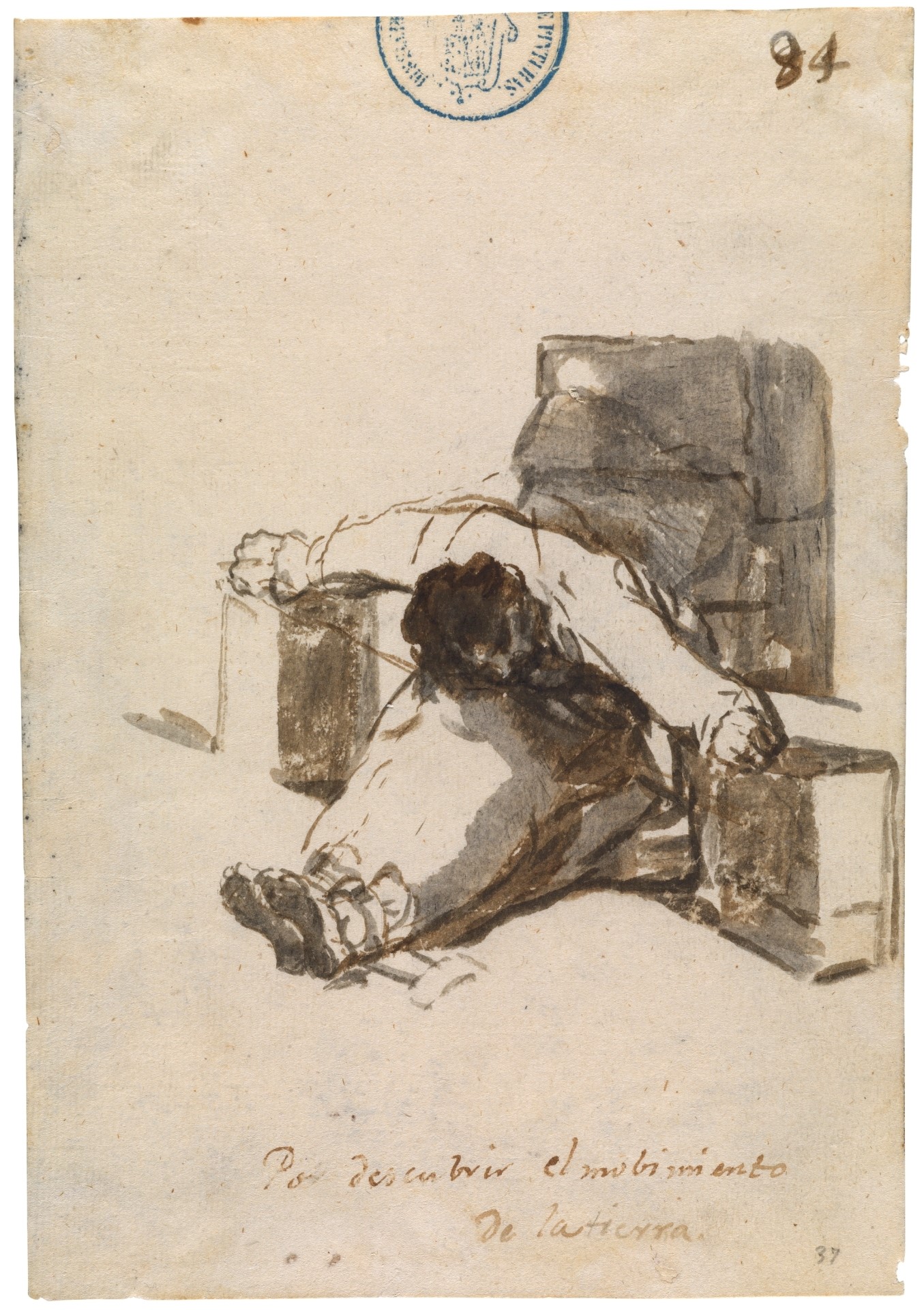 Wash drawing of Galileo by Francisco de Goya (For Discovering the Movement of the Earth, c. 1814-23, Museo Nacional del Prado, Madrid), discussed by Reva Wolf in her forthcoming essay, 